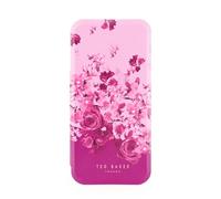 Ted Baker Pink Scattered Flowers Mirror Folio Phone Case for iPhone 17 Pro Max Gold Shell