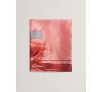 Ted Baker Pure Silk Printed Scarf Cover Up Cape Pink