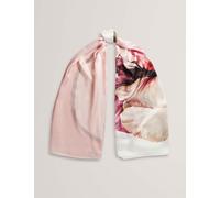 Ted Baker Pure Silk Woven Floral Scarf Pink