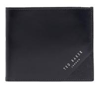 Ted Baker Leather Wallet Embossed Corner Leather Bifold Coin Wallet Navy Dark Blue