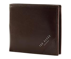 Ted Baker Purse Prugs Embossed Corner Leather Bifold Coin Wallet Brown