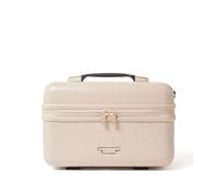 Ted Baker Putty Croc Icon Vanity Case Travel Makeup Bag Hard Shell Cosmetic Case Toiletry Bags Beige Portable Carry Handle & Strap Logo Lining, 36cm Travel Organiser with Compartments 17L Capacity