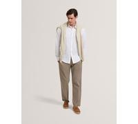 Ted Baker Regular Fit Cotton Linen Blend Chinos Brown