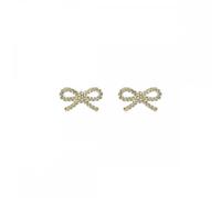 Ted Baker Ribecca Crystal Ribbon Bow Gold Tone Stud Earrings 1.9 x 0.8cm