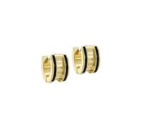 Ted Baker Rolo Classic Colour Enamel Roll Huggie Earrings for Women (Gold/Black)