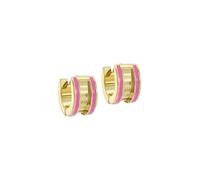 Ted Baker Rolo Classic Colour Enamel Roll Huggie Earrings for Women (Gold/Hot Pink)