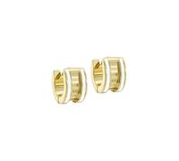 Ted Baker Rolo Classic Colour Enamel Roll Huggie Earrings for Women (Gold/White)