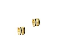 Ted Baker Gold Rolo Engraved Roll Black Huggies - Gold