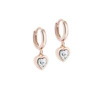 Ted Baker Rose Gold Crystal Heart Huggie Earrings