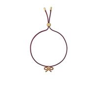 Ted Baker Ruby Enamel Ribbon Bow Adjustable Cord Bracelet for Women (Gold/Plum)