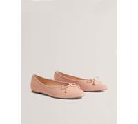Ted Baker Satin Bow Slip On Flat Ballet Pumps Pink