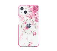 Ted Baker Scattered Flowers Antishock Case Compatible with iPhone 15 Compatible with Magsafe - Clear Pink