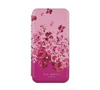 Ted Baker Scattered Flowers Mirror Folio Case Compatible with iPhone 15 Pro Max - Pink Gold