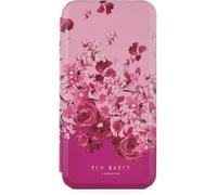 Ted Baker Scattered Flowers Mirror Folio Case Compatible with iPhone 16 Pro - Pink Gold