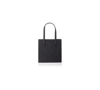 Ted Baker SEACON Icon Bag - Women's Black PU, One Size, Double Handles, Bow Crosshatch Finish, 25x25x12 cm