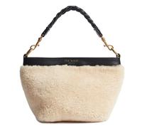 Ted Baker Sherbaa Shearling Leather Weave Handle Crossbody Shoulder Bag Black