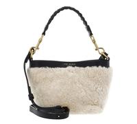 Ted Baker Sherbaa Shearling Leather Weave Handle Crossbody Shoulder Bag Black