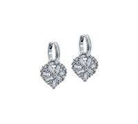 Ted Baker Silver Cherise Crystal Cluster Heart Huggies - Silver
