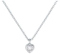 Ted Baker Silver Colour Crystal Heart Pendant Necklace
