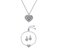 Ted Baker Silver Crystal Cluster Heart Gift Set - Silver