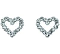 Ted Baker Silver Amorina Crystal Halo Heart Studs - Silver