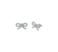 Ted Baker Silver Ribecca Crystal Ribbon Bow Studs - Silver