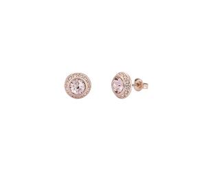 Ted Baker Soletia Solitaire Sparkle Crystal Stud Earrings For Women (Rose Gold Tone/Crystal)