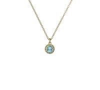Ted Baker Soltell Solitaire Sparkle Crystal Pendant Necklace for Women (Gold/Aquamarine Crystal)