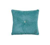 Ted Baker 'TB Branded Button' Cotton Velvet Cushion in Blue | Size: 50 cm x 50 cm Ted Baker Blue 50 cm x 50 cm