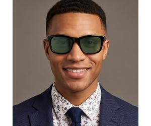Ted Baker TB1455 011 Designer Sunglasses Mens Black Rectangular Tinted 54mm
