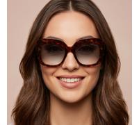 Ted Baker Cat Eye Womens Double Champagne Demi Green Gradient TB1675 Hattie - Brown - One Size