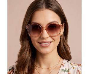 Ted Baker TB1685 271 Designer Sunglasses Unisex Rose Round Brown Gradient 55mm