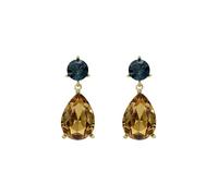 Ted Baker Teaire Crystal Teardrop Earrings for Women (Gold/Dark Blue and Topaz Crystal)