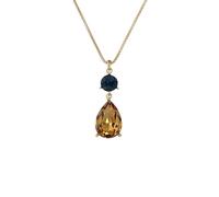 Ted Baker Tearsa Crystal Teardrop Pendant Necklace for Women (Gold/Dark Blue and Topaz Crystal)
