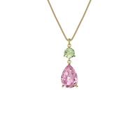 Ted Baker Tearsa Crystal Teardrop Pendant Necklace for Women (Gold/Green & Pink Crystal)