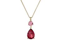 Ted Baker Tearsa Crystal Teardrop Pendant Necklace for Women (Gold/Pink Multi Crystal)