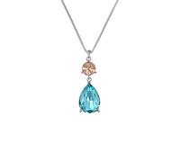 Ted Baker Tearsa Crystal Teardrop Pendant Necklace for Women (Silver/Peach & Blue Crystal)