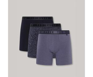 Ted Baker Ted Baker 3-Pack Cotton Boxer Briefs Mens Boxer Briefs Navy/Amythys/Folkstone Grey - Small