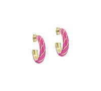 Ted Baker Tiffany Twist Enamel Hoop Earrings for Women (Gold/Hot Pink)