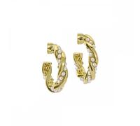 Ted Baker Tiyaa Twisted Pearl Gold Tone Hoop Earrings 27mm