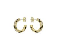 Ted Baker Toni Crystal Twist Hoop Earrings for Women (Gold/Black Crystal)