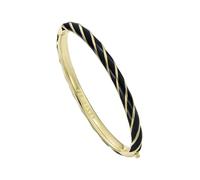 Ted Baker Trinity Twist Enamel Hinged Bangle Bracelet for Women (Gold/Black)