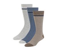Ted Baker Men's 3 Pack Pattern Crew Dress Socks, Brown Heather/Denim/Grey Heather, One Size