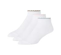 Ted Baker united legwear company, llc Women's 3 Pack Double Cuff Low Cut Socks, White, One Size