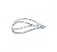 Ted Baker Silver Wavie Crystal Wave Hinged Bangle - Silver