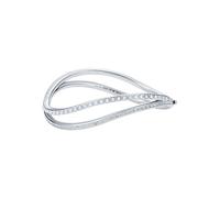 Ted Baker Wavie Jewelled Wave Hinged Bangle Bracelet for Women (Silver/Pearl and Crystal)