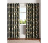 Ted Baker Curtains 'Wild Iris' – Cotton-lined Blackout – Charcoal 228 x 137 cm