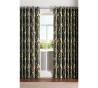 Ted Baker 'Wild Iris' Cotton Lined Curtains in Charcoal | Size: 228 cm width x 137 cm drop Ted Baker Charcoal 228 cm width x 137 cm drop
