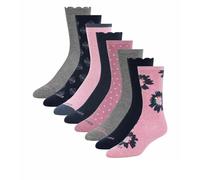 Ted Baker Women’s Crew Socks 8 Pack Super Soft Rayon Blend, Seamless Toe, Jacquard Logo, Patterned Everyday Dress Socks for Work, Casual & Gift Giving (UK, Numeric, 4, 8, Regular, Regular, 8, Pink)