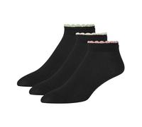 Ted Baker Women's 3 Pack Double Cuff Low Cut Socks, Black, One Size